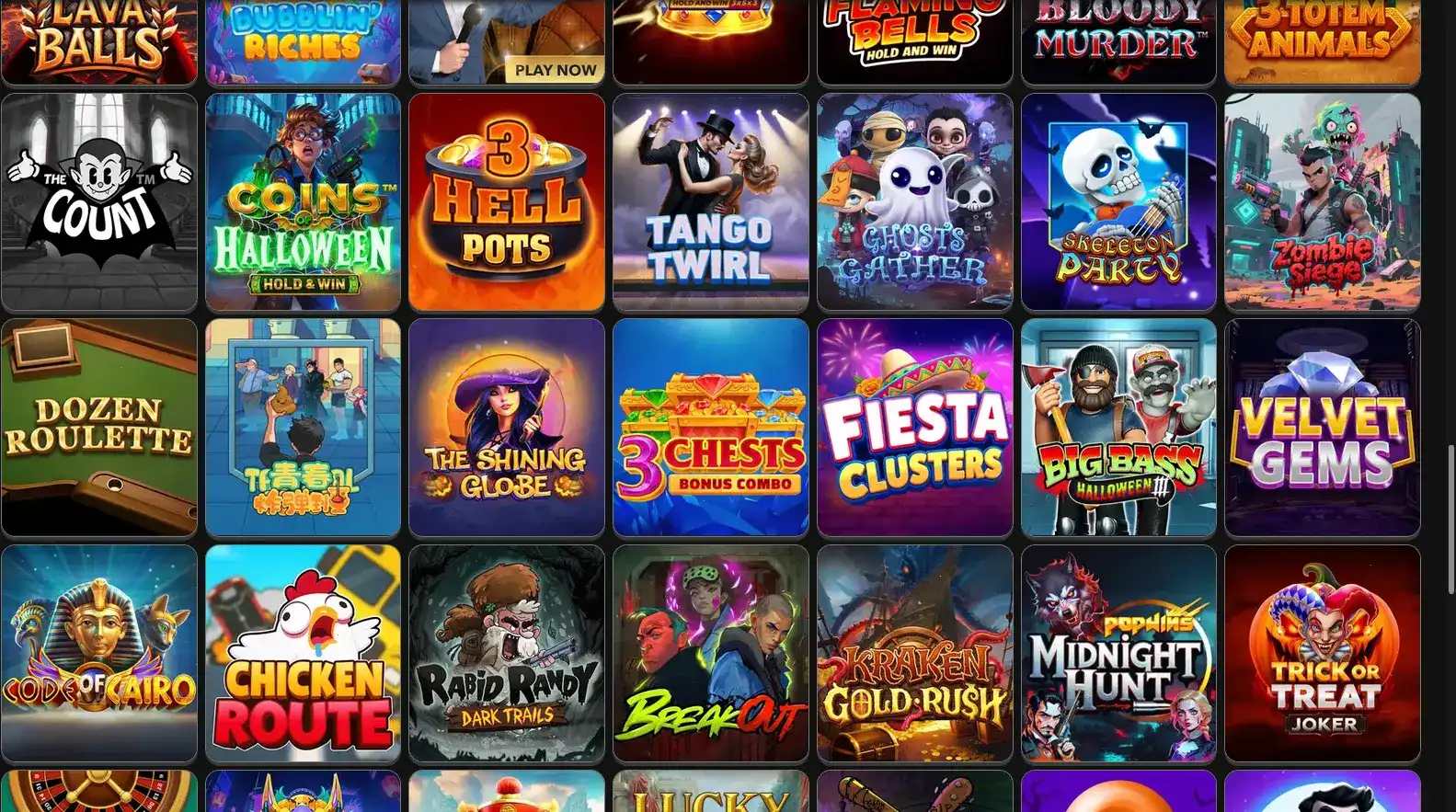 Интерфейс казино Джет с играми